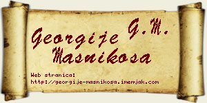 Georgije Masnikosa vizit kartica